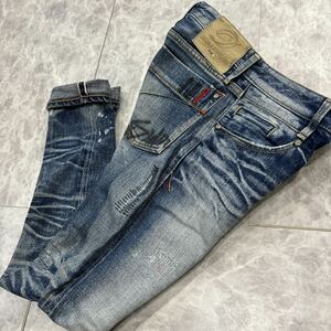 JJ ＊ 日本製 DOUBLE STANDARD CLOTHING ダブルスタンダードクロージング 高品質 リペア加工 STRETCH スキニー デニムパンツ 36 レディース