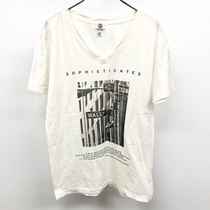 BEAUTY＆YOUTH UNITED ARROWS 薄手 Tシャツ フォトプリント Vネック 半袖 綿100% S ヘザーオフホワイト 杢白系 メンズ(レディース？)