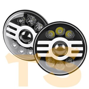 Jeep ラングラー JK TJ ジムニー ハマーH2 7インチ HI.Low切替式.DRL LED ヘッドライト 2個 高品質 ホワイト イエロー JK-O