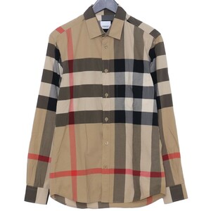 BURBERRY レギュラーカラー長袖シャツ Sサイズ ベージュ 801021 バーバリー チェック l/s shirt