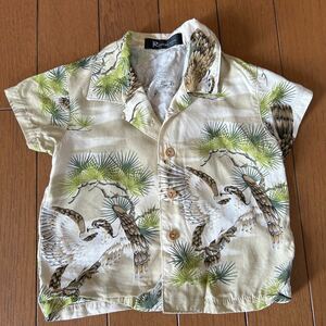 日本製　Rocky レーヨンアロハシャツ　和柄　鷲　80