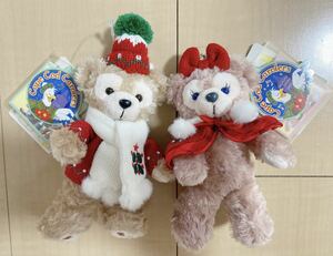 東京 ディズニーシー Christmas Duffy タグ付き Disney TDS ダッフィー シェリーメイ クリスマス 冬 ぬいぐるみバッジ ぬいば ストラップ