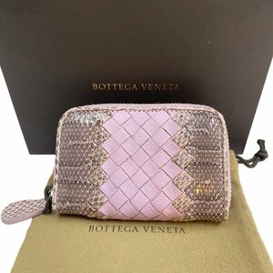 美品 ボッテガヴェネタ BOTTEGA VENETA レディース イントレチャート コインケース パイソン