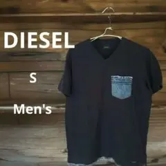 DIESEL　ディーゼル　ポケット付Tシャツダメージ仕様　ブラック　Sサイズ