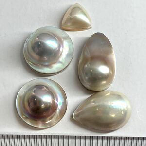 (マベパール5点おまとめ)j 約14.0-28.0mm 20g/100ct pearl パール 半円真珠 ジュエリー jewelry 裸石 宝石 