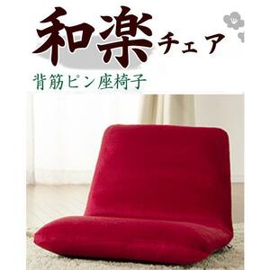日本製 背筋ピン座椅子「S」テクノレッド リクライニング コンパクト ソファや椅子に置いてもOK(沖縄、離島への配達不可)