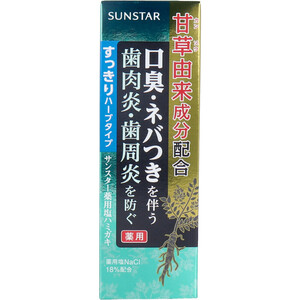 【まとめ買う】サンスター薬用塩ハミガキ すっきりハーブタイプ 85g×40個セット