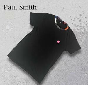 Paul Smith ポールスミス 刺繍ワンポイント モックネックTシャツ 黒