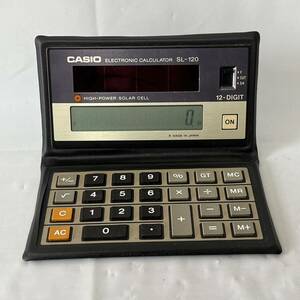 昭和レトロ 当時物　CASIO SL-120 ソーラー電池 折りたたみ電卓　カシオ 動作品