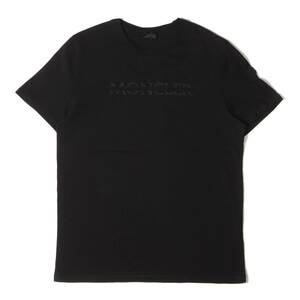 MONCLER モンクレール Tシャツ サイズ:L 22AW ロゴ 刺繍 クルーネック Tシャツ SS T-SHIRT ブラック 黒 トップス カットソー 半袖