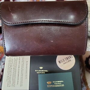 付属品完備 WILDSWANS ワイルドスワンズ BYRNE バーン saddle leather サドル レザー wallet 折畳み 財布 made in JAPAN 日本製 チョコ皮革