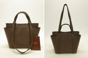 ヒロフ HIROFU ★ ロゴ入 レザー 2WAY ショルダー トート バッグ ★