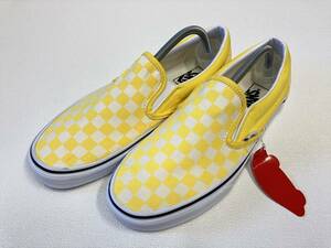 VANS SLIPON 白生成り 黄色 チェッカー US11.5 (29.5cm) アメリカ企画限定!! スリッポン バンズ