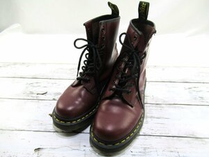 ★【B送900円】922　Dr.Martens　ドクターマーチン　1460　8ホールブーツ　チェリーレッド　イエローステッチ　レースアップ　レザー　UK4