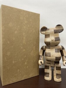 BE@RBRICK x カリモクx 400% by MEDICOM TOY ベアブリック carved wooden 置物 ■ 中古 ■ 美品 ■ 箱付き