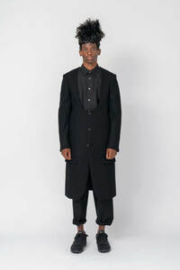 BLACK COMME des GARCONS 20FW ノーカラー ロング ジャケット