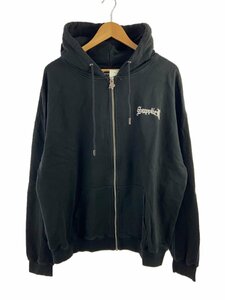 SUPPLIER◆Cross Zip Hoodie 2/ジップパーカー/XL/コットン/BLK