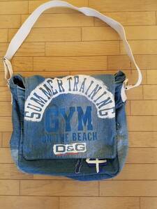 Ｄ＆G ドルチェ＆ガッバーナ 「ショルダーバッグ」SUMMER TRAINING GYM ON THE BEACH 74 ジーンズ製素材　300ｍｍ×330ｍｍ×130ｍｍ　