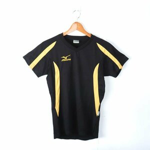 ミズノ 半袖Tシャツ ワンポイントロゴ スポーツウエア レディース Lサイズ ブラック×イエロー Mizuno