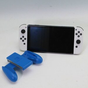 動作品 有機ELモデル Nintendo switch ニンテンドースイッチ 本体 HEG-001 ジョイコングリップ ブルー付き◆999f21