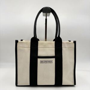 1円〜 BALENCIAGA バレンシアガ ハードウェア キャンバス クロスボディ ハンドバッグ トート レディース アイボリー系 