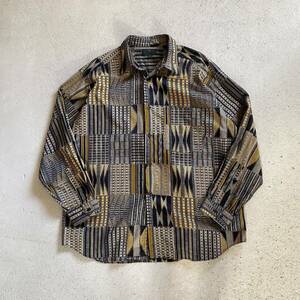 80’s ABERCROMBIE & FITCH TRIBAL PATTERN SHIRT アバクロ　長袖シャツ 古着 シャツ vintage used