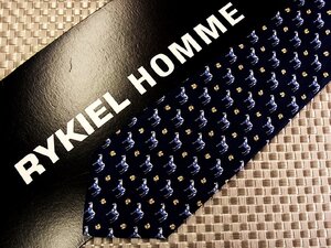 ♪29570C♪良品【葉っぱ 馬 動物 柄】リキエル【RYKIEL】ネクタイ