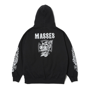 MASSES マシス スウェット L ブラック 黒 長袖 パーカー MASSES SWEAT HOODED IRONBITE