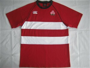 ★古着 旧モデル CANTERBURY カンタベリー ラグビー 日本代表 Tシャツ XL 赤 WC-33015 JAPAN RUGBY 日の丸 桜刺繍 ブレイブブロッサムズ★