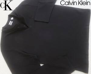 新品★カルバンクライン★ブラック サーマル ロンT★ヘンリーネック★ワッフル 長袖 Tシャツ 黒 XL★CK Calvin Klein★368