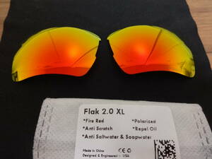 POLARIZED刻印入り！★オークリー フラック 2.0 XL 用 カスタム偏光ハイグレードレンズ RED Color Polarized 新品 Flak 2.0 XL 