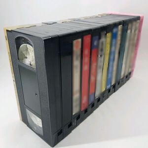 VHS ビデオテープ　14本　セット　まとめ　使用済み　再録画用　リサイクル　レトロ　当時物 00-02