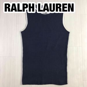 RALPH LAUREN ラルフローレン ノースリーブニット M ネイビー