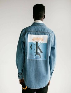 19ss CALVIN KLEIN 205W39NYC Denim Jaws Shirt カルバンクライン ジョーズ デニムシャツ サイズL