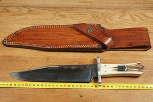 K04◆　CALIFORNIA KNIFE　【 George Wostenholm & Sons “IXL” Washington Works 】　ナイフ 革ケース　現状渡　◆ 初だし！【八雲庵】