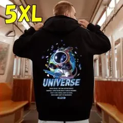 UNIVERSE メンズ　大きいサイズ パーカー　秋冬 【5XLサイズ】韓国 黒