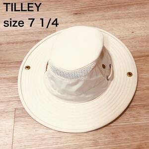 【送料無料】カナダ製TILLEY HAT 7 1/4サイズ　ベージュ　アウトドア帽子ハットティリー