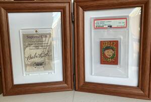 【レア商品】ベーブルース 野球メンコ（1950年製・PSA６）+サインカードのセット