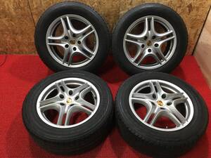 ポルシェ純正AW 18×8J OFF57 PCD130 5穴 255/55R18 ブリヂストン DUELER H/L 夏タイヤ 2012年製 売切!!