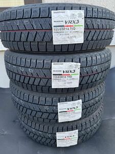 ☆新品☆ BS ブリヂストン ブリザック スタッドレスタイヤ 冬タイヤ VRX3 155/65R14 4本セット 2024年製造 BRIDGESTONE BLIZZAK