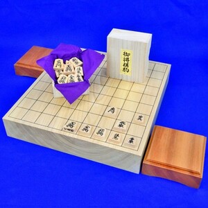 将棋セット　国産栓2寸一枚板卓上将棋盤セット(木製将棋駒黄楊上彫駒)【囲碁将棋専門店の将碁屋】