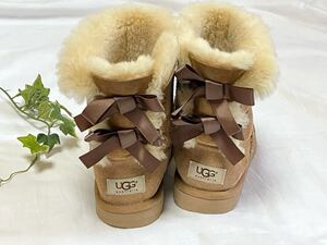 ★UGG キッズ ムートン ブーツ ベイリーボウ リボン キャメル 21.0ｃｍ★