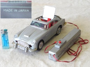 当時物【アストンマーチン DB5 007 ゴールドフィンガー リモコン】MADE IN JAPAN ブリキ 自動車 日本製