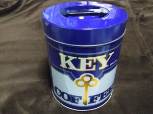 当時物 希少③ KEY COFFEE キーコーヒー 缶 キャニスター 木村コーヒー店 昭和レトロ 保存缶 高さ約24cm 直径約19.5cm