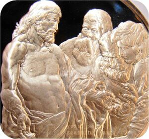 レア 限定品 世界の偉大画家 ルーベンス 絵画 名画 キリスト教 神学的論点 聖トマス 記章 純銀製 Silver925 メダル コイン コレクション
