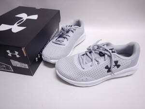 新品■アンダーアーマー UNDER ARMOUR レディース チャージド パスート3 3024889 001 24cm ランニングシューズ ジョギング■グレー