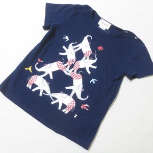 BM96　美品　GUCCI　グッチ　チルドレンズ　ネイビー　ぞう　プリント　半袖　Tシャツ　24M　ベビー　90cm　子供服　イタリア製　【