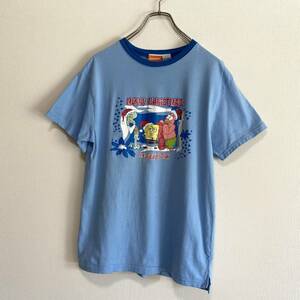 アメリカ古着　スポンジボブ　リンガーネック　半袖　Tシャツ　US古着　キャラT　【I1049】