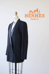 HERMES エルメス シルク ラムスキン テーラード ジャケット size 36 0105643