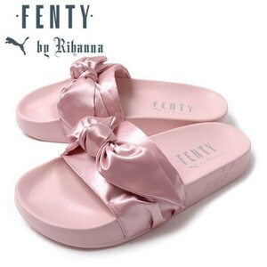 ■激レア■新品タグ付■PUMA RIHANNA Fenty ボウスライド■サテンリボン付サンダル■ピンク■25cm■国内直営店正規品■未使用品■リステア